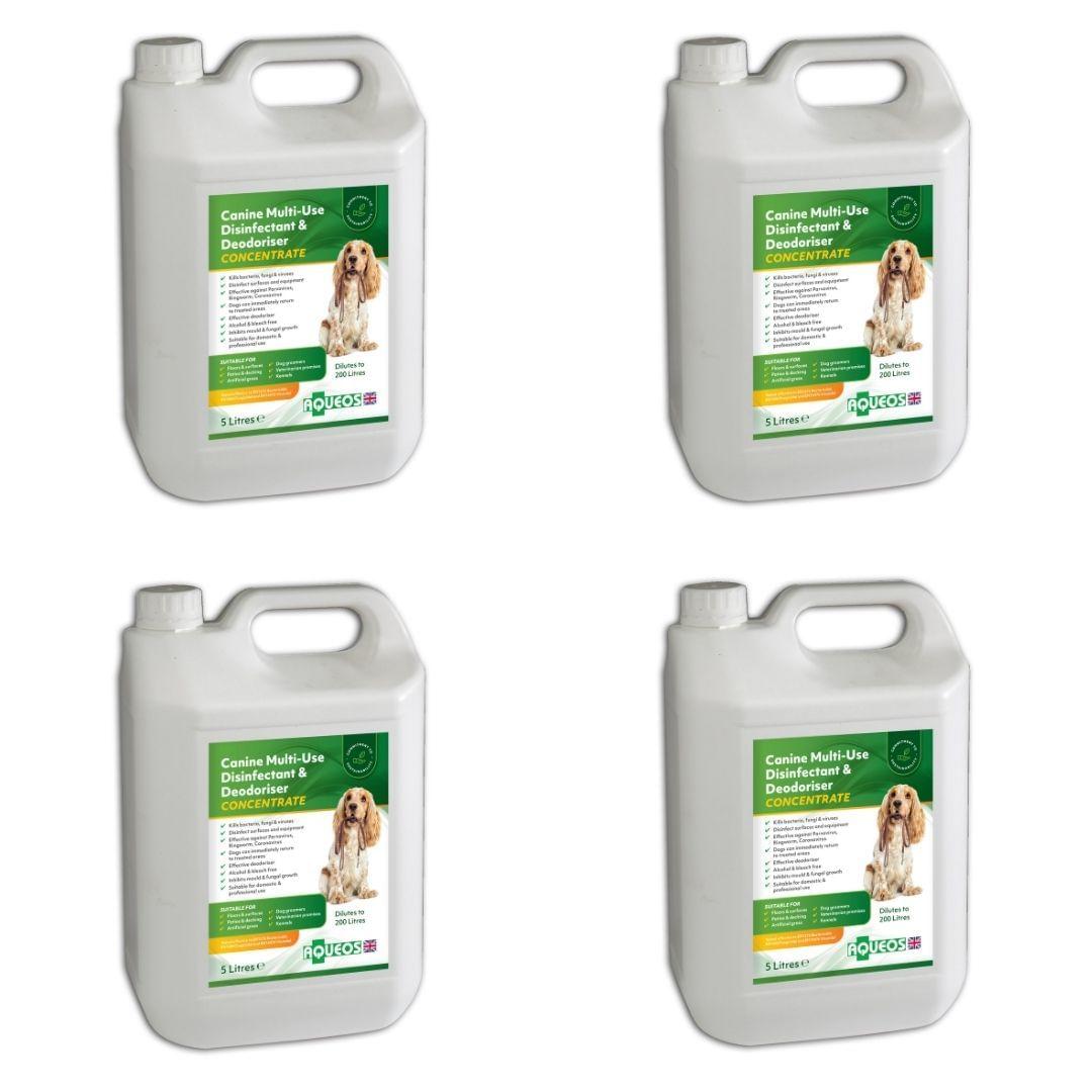 aqc7005-aqueos-canine-disinfectant-concentrate-refill-bulk-pack Aqueos Canine Multi-Use Disinfectant 5L (Dilutes to 200L) PACK of 4 - Image 1