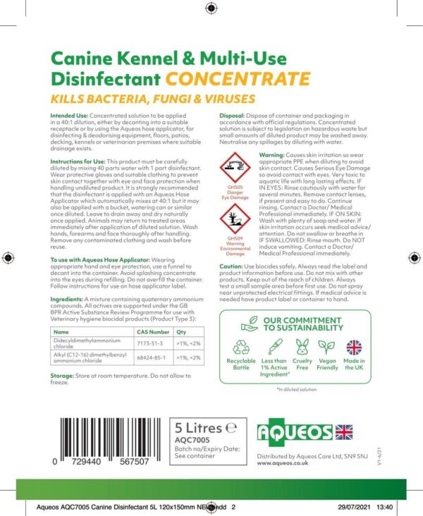 Canine & Multi-Use Disinfectant Concentrate (dilutes to 200 Litres)-2