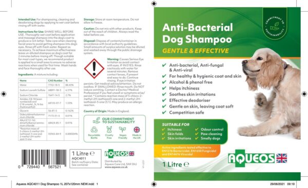 Anti-Bacterial, Anti-Viral, Anti-Fungal, Anti-Itch Dog Shampoo 1L-3