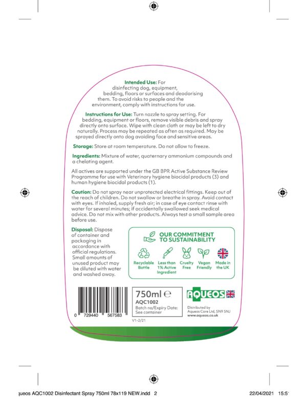 Canine Disinfectant & Deodoriser Spray 750ml-4