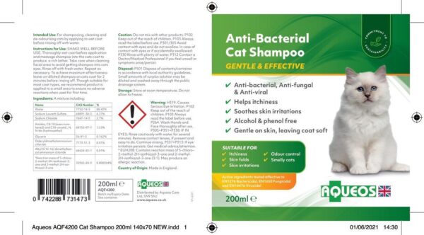 Anti-Bacterial Cat Shampoo 200ml-1
