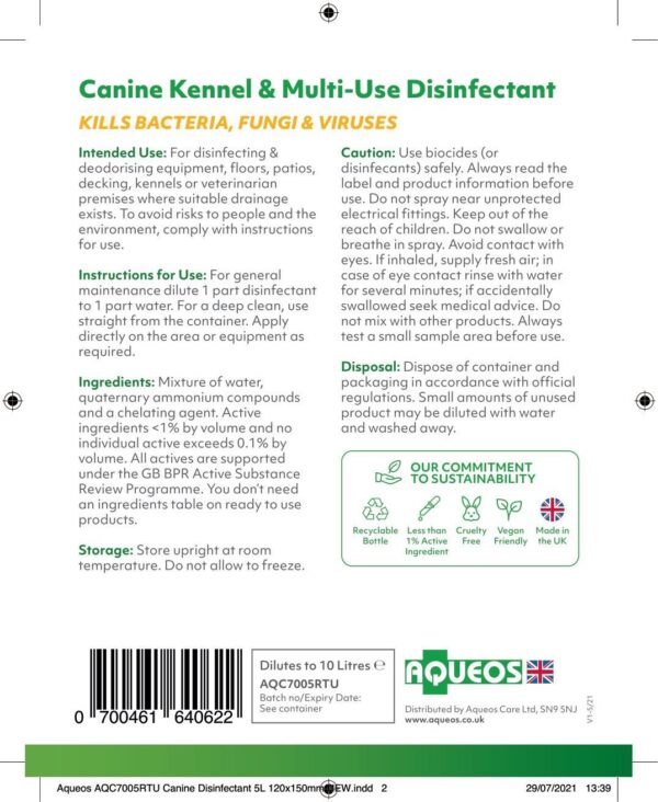 Canine Multi-Use Disinfectant  5L (Dilutes to 10L)-3
