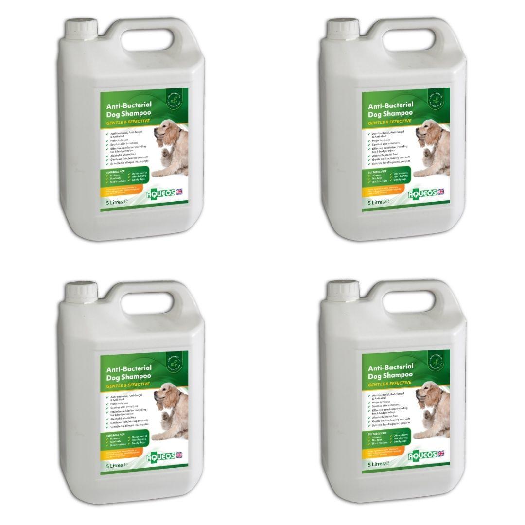 Anti-Bacterial Dog Shampoo 5L MULTI-PACK OF 4 AQC4015 Aqueos Antibacterial dog shampoo-0