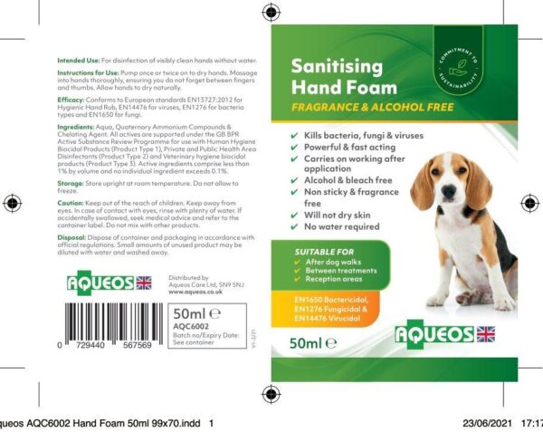 Canine Hand Sanitising Foam 50ml-2