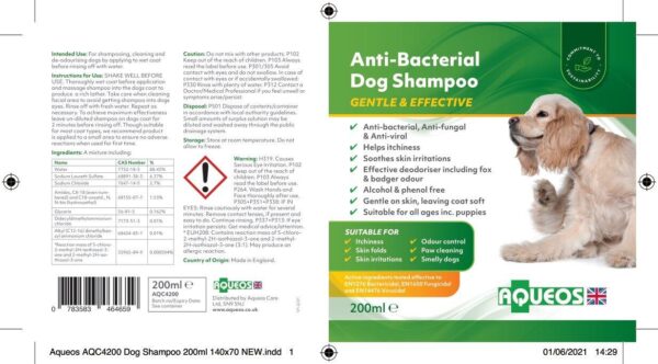 Anti-Bacterial/Anti-Itch Dog Shampoo 200ml-2
